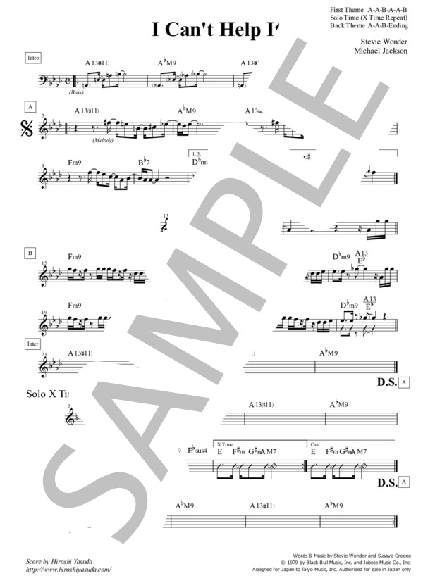 I Can't Help It (Key=Ab) / アイ・キャント・ヘルプ・イット / ファンク＆ソウル・スタンダード・ライブラリ (Sheet Music) (マイケル・ジャクソン) / メロディ その他 - サンプル譜面 1/1