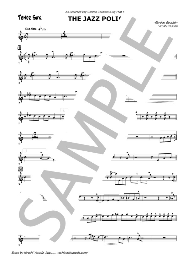 【楽譜】JAZZ POLICE / エリック・マリエンサル (テナーサックス / 上級) Piascore 楽譜ストア