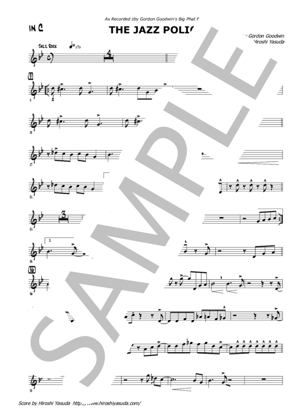 JAZZ POLICE (Melody) (Gordon・Goodwin) / メロディ 上級 - サンプル譜面 1/3