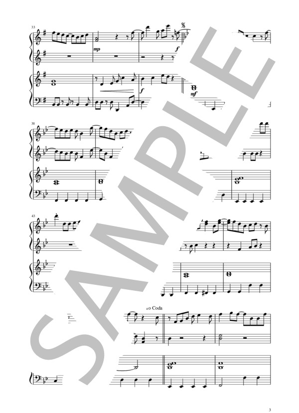 [動画有]アカシア / 連弾（ポケモンGOTCHA!テーマ) / BUMP OF CHICKEN / ピアノ連弾 初級 - サンプル譜面 3/5