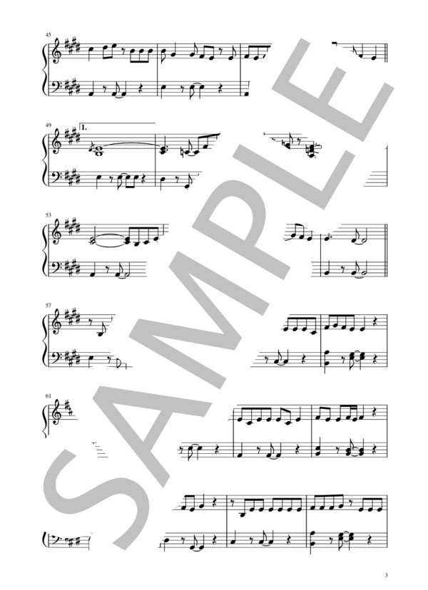 [動画有]ペダル無しで弾ける（原調）「ぎゅっと。」 (もさを。) / ピアノソロ 初級 - サンプル譜面 3/5