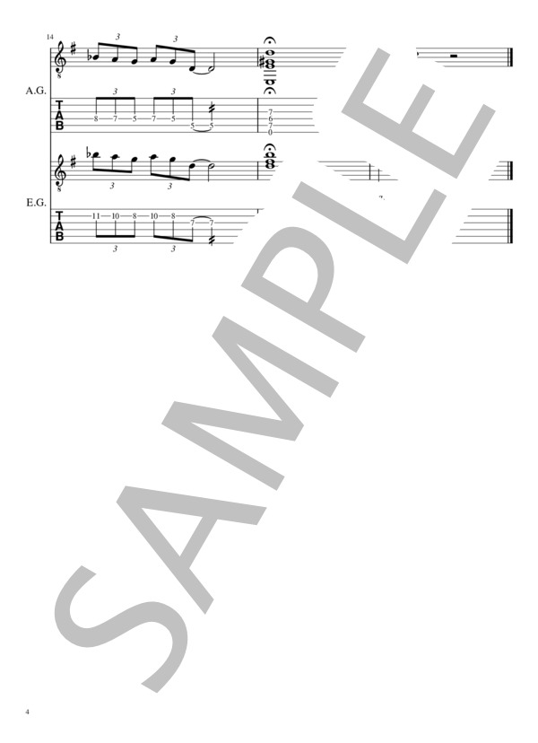 POINT OF DEPARTURE リードギター (錦戸 亮) / エレキギター 入門 - サンプル譜面 4/4