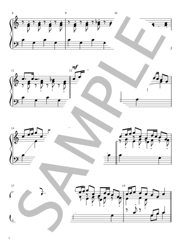 Baroque Hoedown(バロック・ホウダウン) / 2オクターブ / トーンチャイム、ハンドベル、ミュージックベル譜 (ディズニー) / ハンドチャイム 初〜中級 - サンプル譜面 2/5