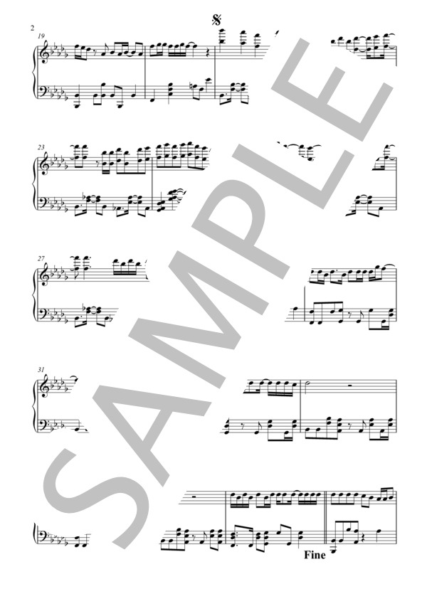 【演奏動画あり】Overflow (King Gnu) / ピアノソロ 上級 - サンプル譜面 2/5