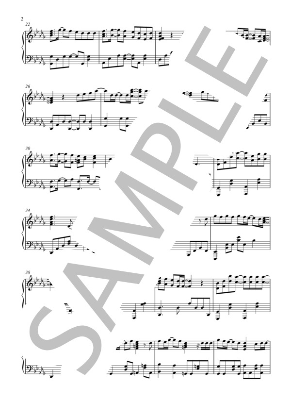 【演奏動画あり】さよならの今日に (あいみょん) / ピアノソロ 上級 - サンプル譜面 2/4