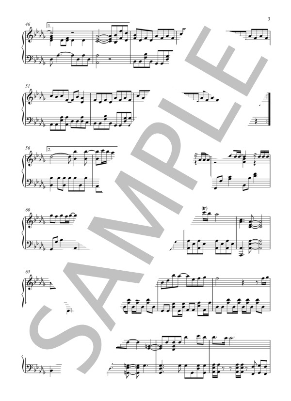 【演奏動画あり】さよならの今日に (あいみょん) / ピアノソロ 上級 - サンプル譜面 3/4