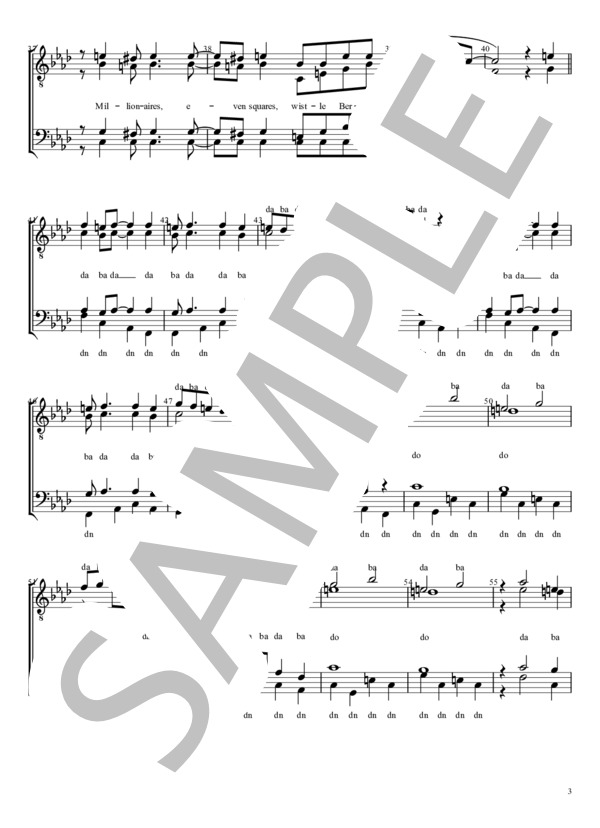 Bernie's Tune (Bernie・Miller) / アカペラ 初〜中級 - サンプル譜面 3/4