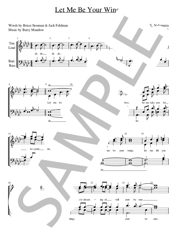 Let Me Be Your Wings (バリー・マニロウ) / アカペラ 初〜中級 - サンプル譜面 1/4