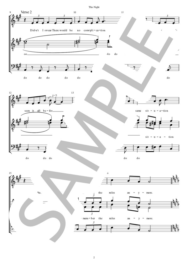楽譜】This Night / ビリー・ジョエル (アカペラ / 初〜中級