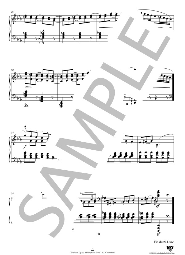 エスキス作品63 48のモチーフ集 第2巻 コントルダンス (シャルル=ヴァランタン・アルカン) / ピアノソロ 中〜上級 - サンプル譜面 4/5