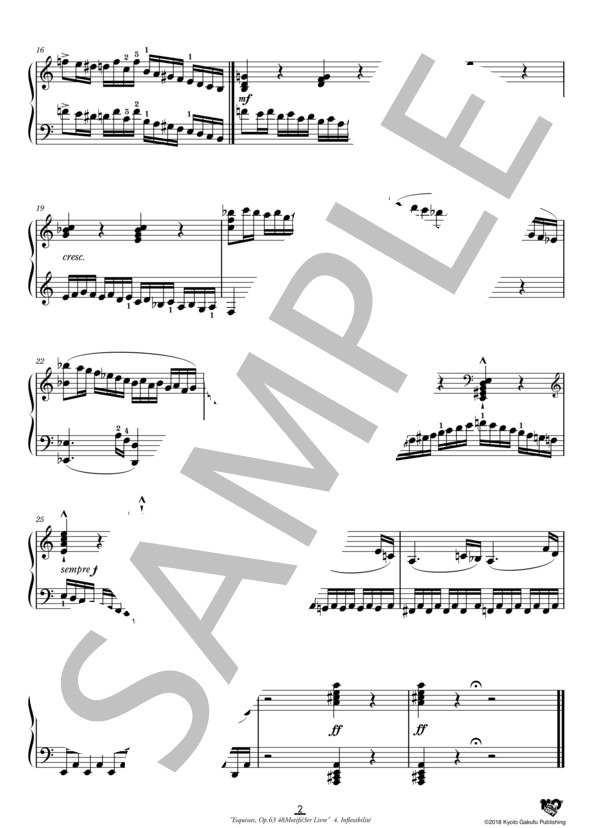 エスキス作品63 48のモチーフ集 第3巻 強情 (シャルル=ヴァランタン・アルカン) / ピアノソロ 中〜上級 - サンプル譜面 3/4