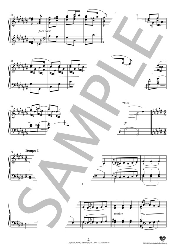 エスキス作品63 48のモチーフ集 第3巻 小メヌエット (シャルル=ヴァランタン・アルカン) / ピアノソロ 中〜上級 - サンプル譜面 4/5