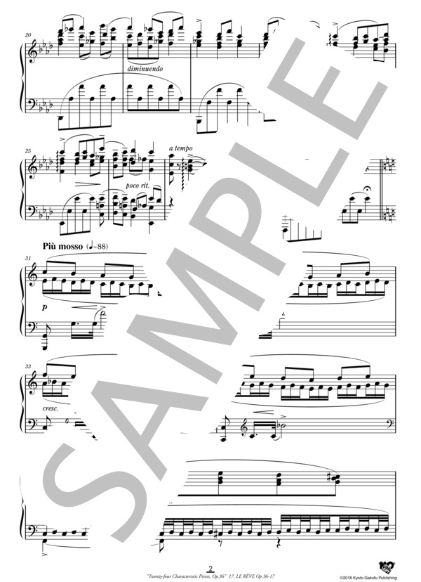 24の性格的小品 作品36 夢 (アントン・アレンスキー) / ピアノソロ 中〜上級 - サンプル譜面 3/5