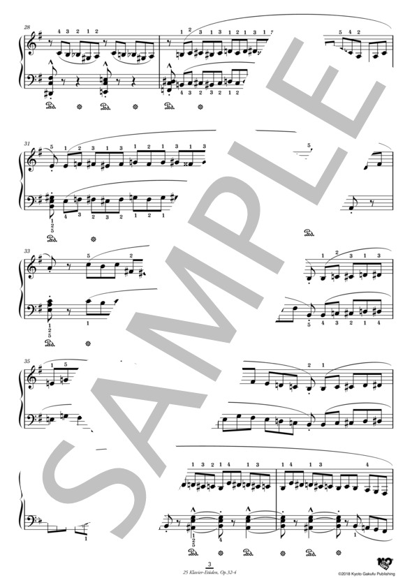 25の練習曲 作品32 第4番 (アドルフ・イェンゼン) / ピアノソロ 中〜上級 - サンプル譜面 4/5