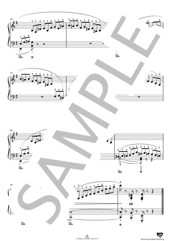 25の練習曲 作品32 第4番 (アドルフ・イェンゼン) / ピアノソロ 中〜上級 - サンプル譜面 5/5