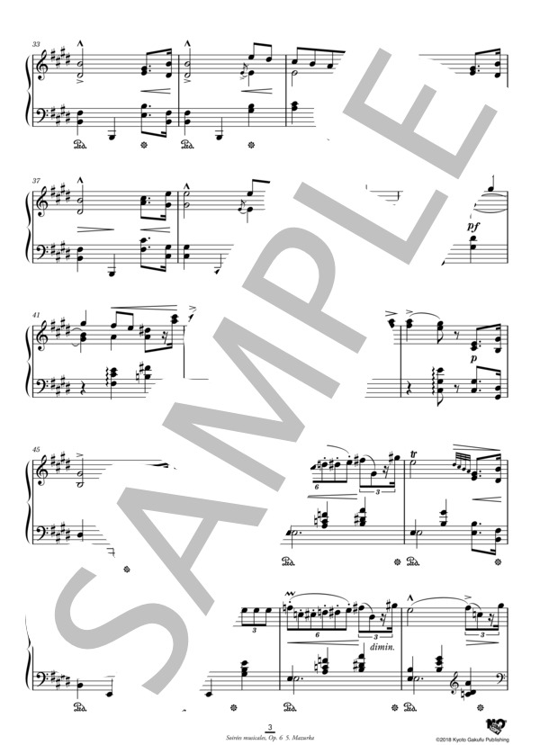 音楽の夜会 作品6 第5番 マズルカ (クララ・シューマン) / ピアノソロ 中〜上級 - サンプル譜面 4/5