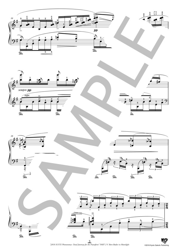 ジャワ組曲 フォノラマ〜ピアノのための音紀行 月夜のボロブドゥール (レオポルド・ゴドフスキー) / ピアノソロ 中〜上級 - サンプル譜面 4/5