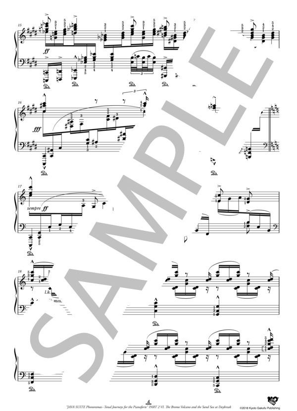 ジャワ組曲 フォノラマ〜ピアノのための音紀行 夜明けのブロモ火山と砂の海 (レオポルド・ゴドフスキー) / ピアノソロ 中〜上級 - サンプル譜面 5/5