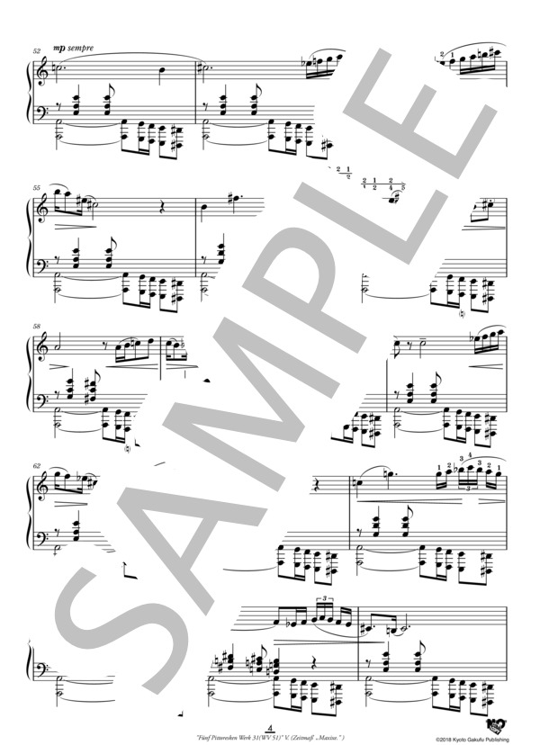 5つのピトレスク 作品31 (WV 51)(1919) (テンポ：“マシーシ”） (エルヴィン・シュルホフ) / ピアノソロ 中〜上級 - サンプル譜面 5/5