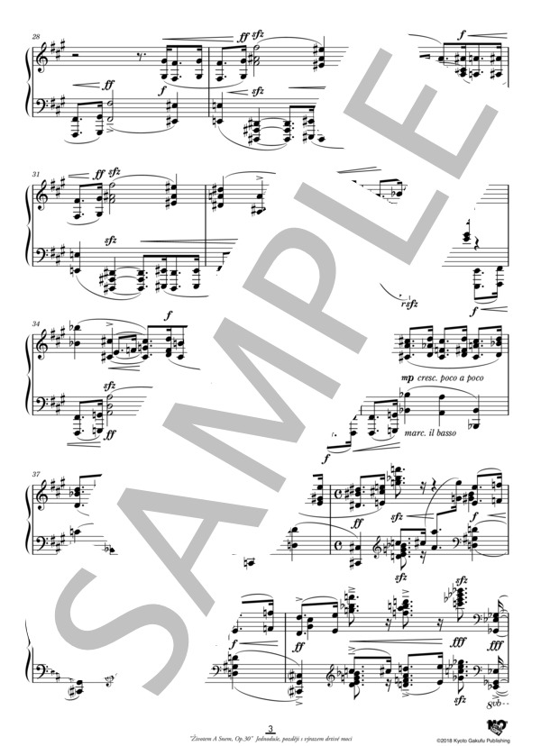 命と夢 作品30 第7曲（率直な、後に威圧的な表情で） (ヨセフ・スク) / ピアノソロ 中〜上級 - サンプル譜面 4/5