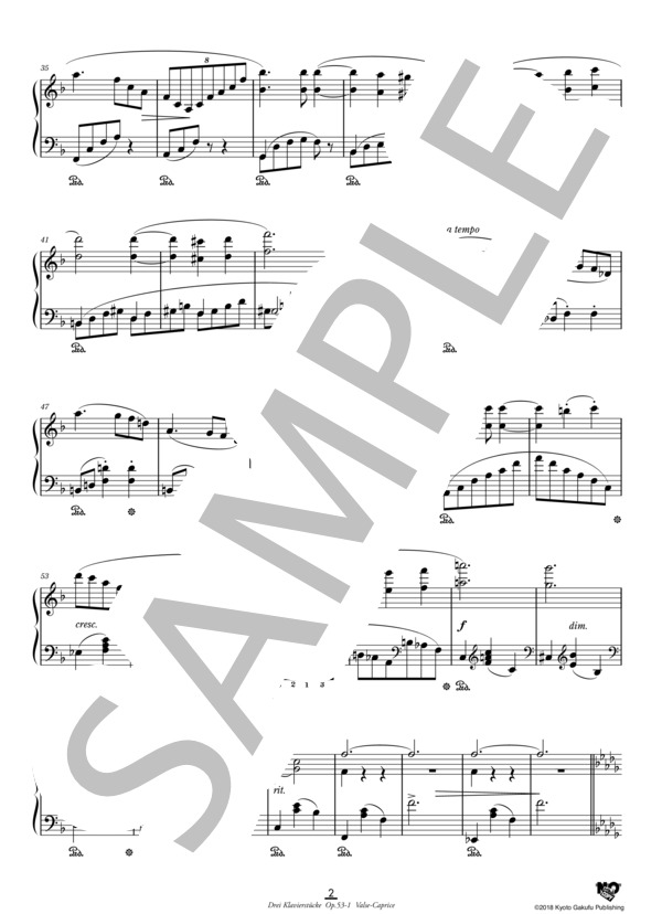 3つのピアノ曲 作品53  第1曲 奇想的円舞曲 (イグナーツ・ブリュル) / ピアノソロ 中〜上級 - サンプル譜面 3/5