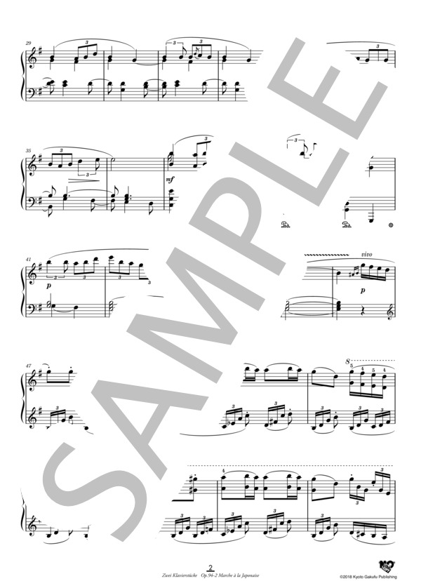 2つのピアノ曲 作品94 第2曲 日本風の行進曲 (イグナーツ・ブリュル) / ピアノソロ 中〜上級 - サンプル譜面 3/5
