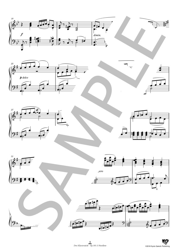 3つのピアノ曲 作品101 第3曲 ノヴェレッテ (イグナーツ・ブリュル) / ピアノソロ 中〜上級 - サンプル譜面 3/5