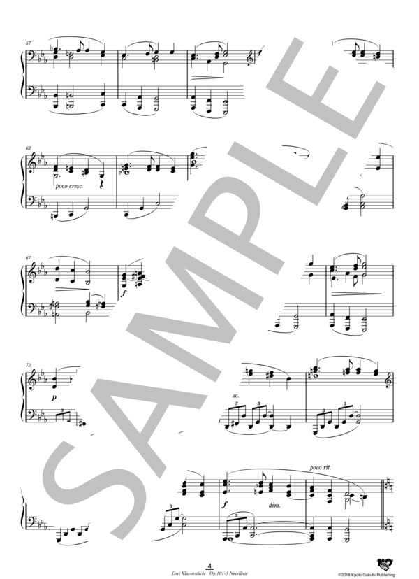 3つのピアノ曲 作品101 第3曲 ノヴェレッテ (イグナーツ・ブリュル) / ピアノソロ 中〜上級 - サンプル譜面 5/5