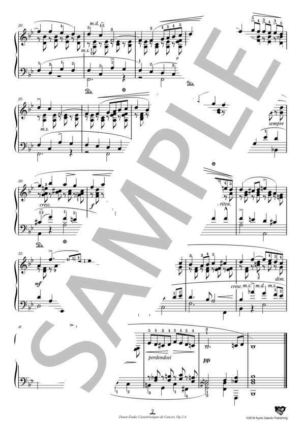 12の演奏会用性格的エチュード作品2  第4番 (アドルフ・フォン・ヘンゼルト) / ピアノソロ 中〜上級 - サンプル譜面 3/4