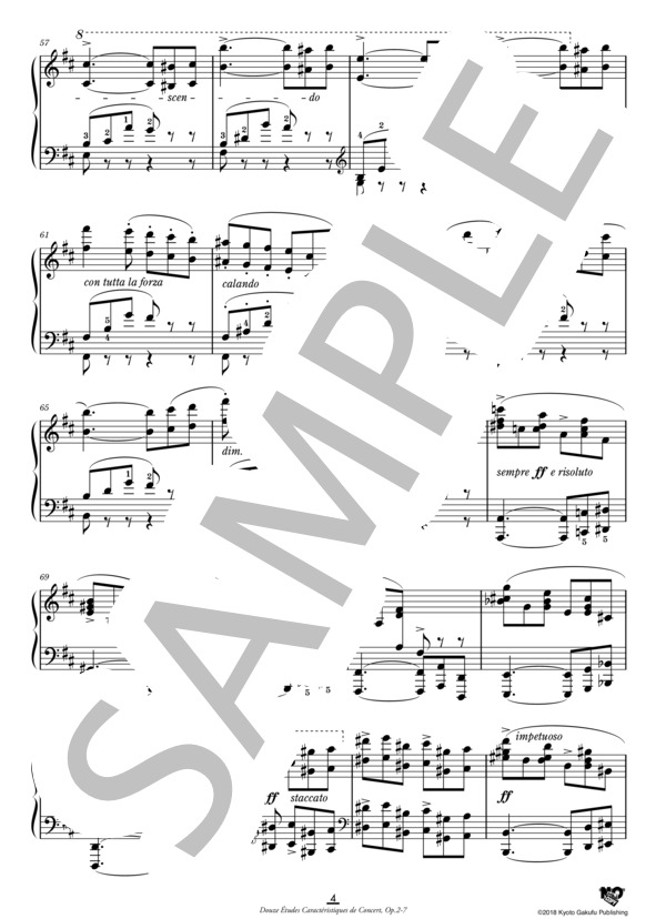 12の演奏会用性格的エチュード作品2  第7番 (アドルフ・フォン・ヘンゼルト) / ピアノソロ 中〜上級 - サンプル譜面 5/5