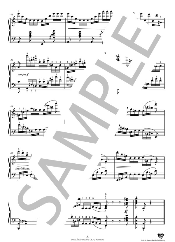 12のサロン用エチュード 作品5 第3番 魔女のダンス (アドルフ・フォン・ヘンゼルト) / ピアノソロ 中〜上級 - サンプル譜面 5/5
