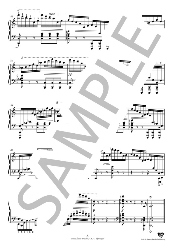 12のサロン用エチュード 作品5 第7番 妖精の踊り (アドルフ・フォン・ヘンゼルト) / ピアノソロ 中〜上級 - サンプル譜面 5/5