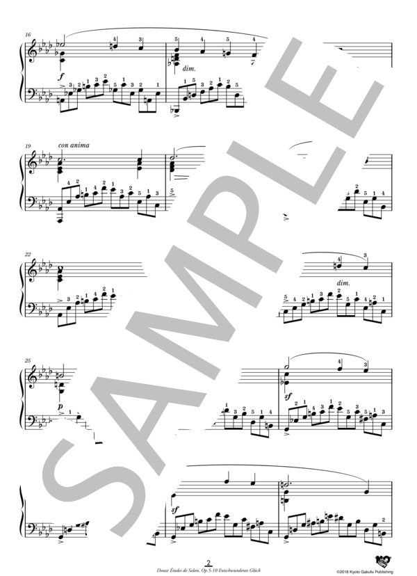 12のサロン用エチュード 作品5 第10番 失われた幸福 (アドルフ・フォン・ヘンゼルト) / ピアノソロ 中〜上級 - サンプル譜面 3/5