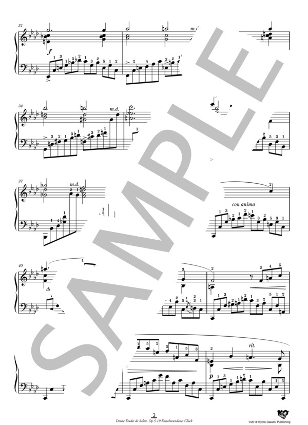 12のサロン用エチュード 作品5 第10番 失われた幸福 (アドルフ・フォン・ヘンゼルト) / ピアノソロ 中〜上級 - サンプル譜面 4/5