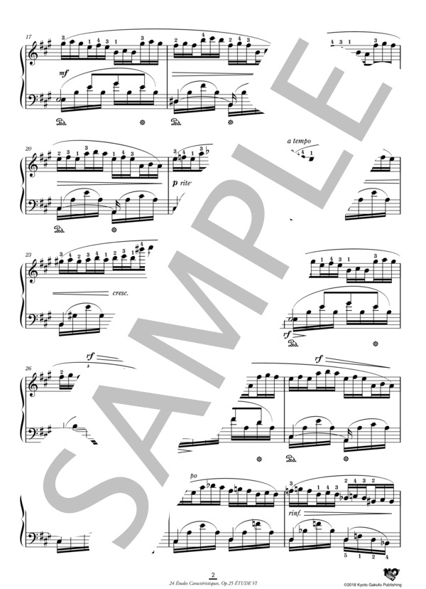 24の性格的練習曲 作品25 第6番 イ長調 (アントワーヌ・マルモンテル) / ピアノソロ 中〜上級 - サンプル譜面 3/5