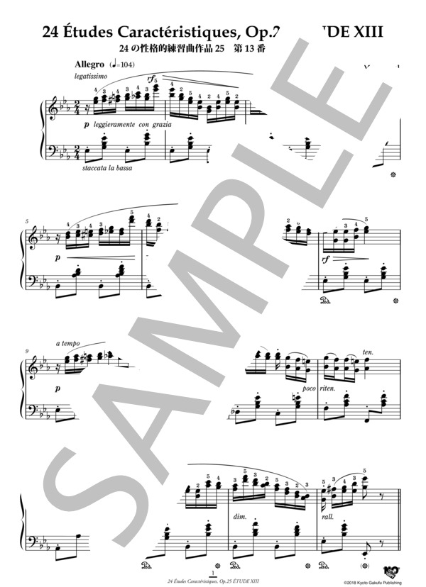24の性格的練習曲 作品25 第13番 変ホ長調 (アントワーヌ・マルモンテル) / ピアノソロ 中〜上級 - サンプル譜面 2/5