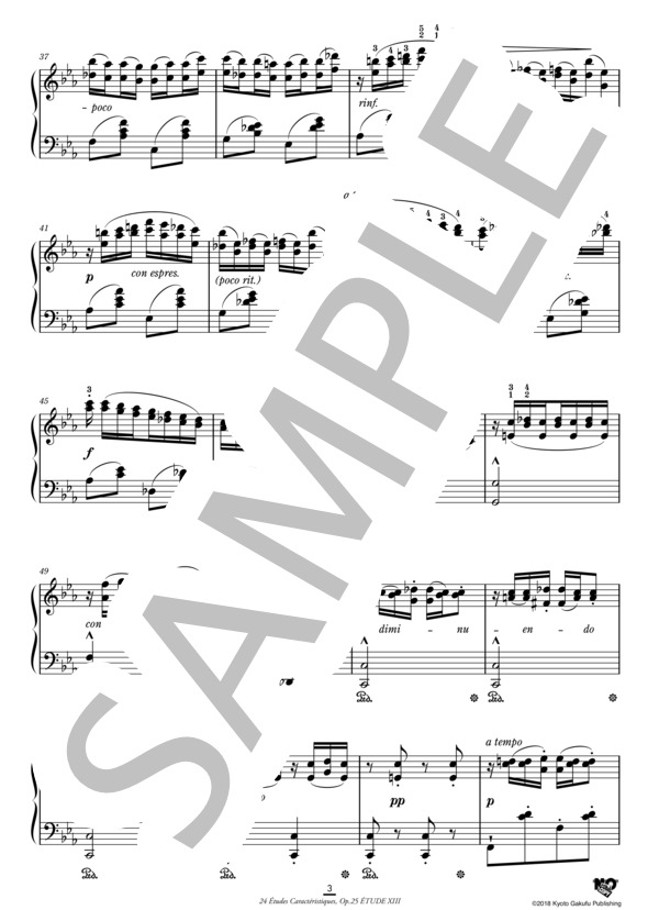 24の性格的練習曲 作品25 第13番 変ホ長調 (アントワーヌ・マルモンテル) / ピアノソロ 中〜上級 - サンプル譜面 4/5