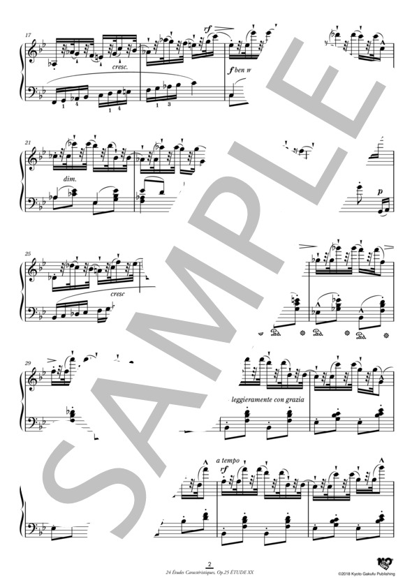 24の性格的練習曲 作品25 第20番 変ロ長調 (アントワーヌ・マルモンテル) / ピアノソロ 中〜上級 - サンプル譜面 3/5