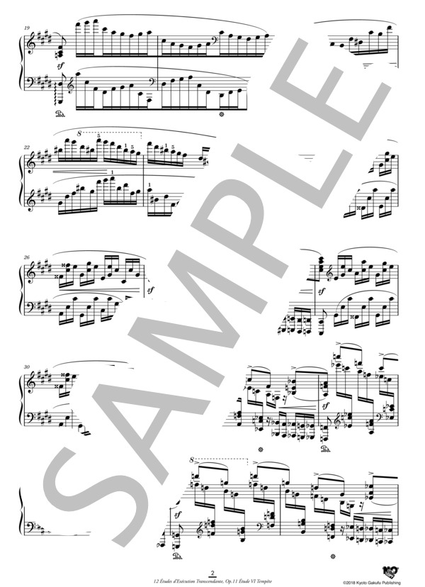 12の超絶技巧練習曲 作品11 第6番 嵐 (セルゲイ・リャプノフ) / ピアノソロ 中〜上級 - サンプル譜面 3/5