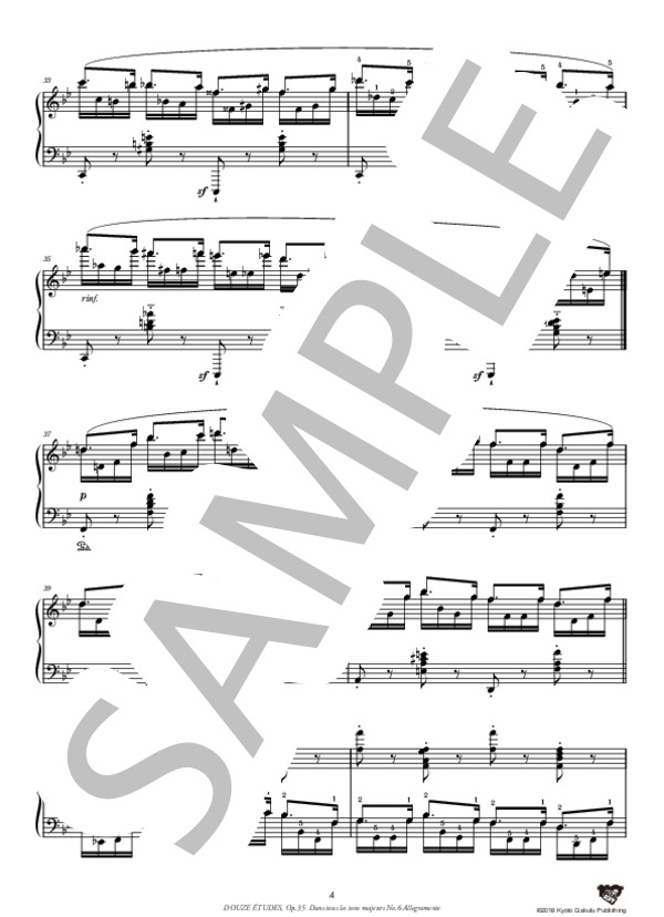 すべての長調による12の練習曲 作品35 第6番 変ロ長調 (シャルル=ヴァランタン・アルカン) / ピアノソロ 中〜上級 - サンプル譜面 5/5