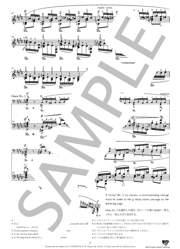 ショパンのエチュードによる練習曲 ショパンの作品10-4による ［嬰ハ短調 / 左手独奏のための］ (レオポルド・ゴドフスキー) / ピアノソロ 中〜上級 - サンプル譜面 4/5
