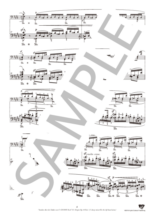 ショパンのエチュードによる練習曲 ショパンの作品10-4による ［嬰ハ短調 / 左手独奏のための］ (レオポルド・ゴドフスキー) / ピアノソロ 中〜上級 - サンプル譜面 5/5