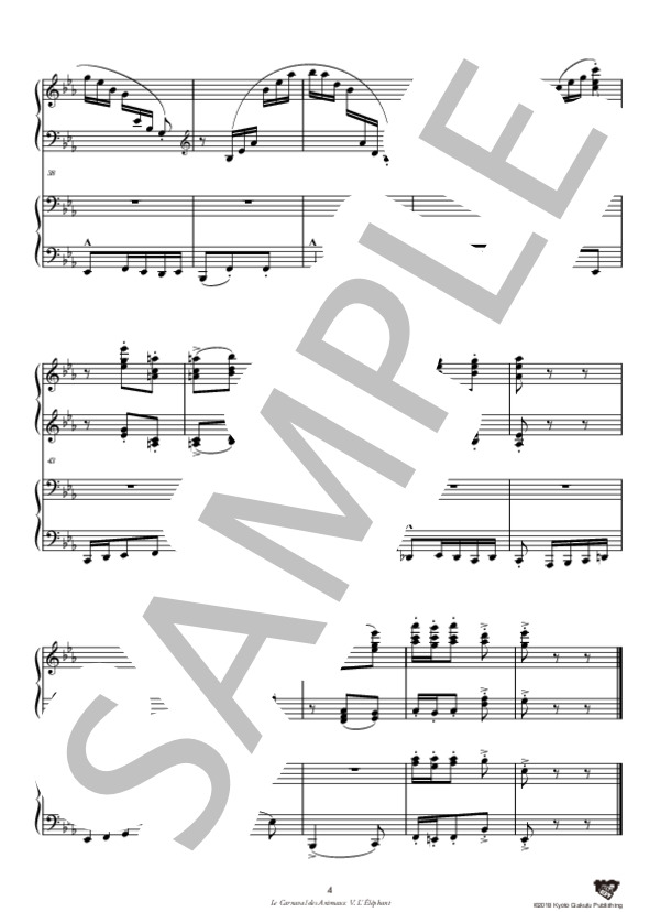 動物の謝肉祭［連弾］ 象 (シャルル・カミーユ・サン=サーンス) / ピアノソロ 中〜上級 - サンプル譜面 5/5