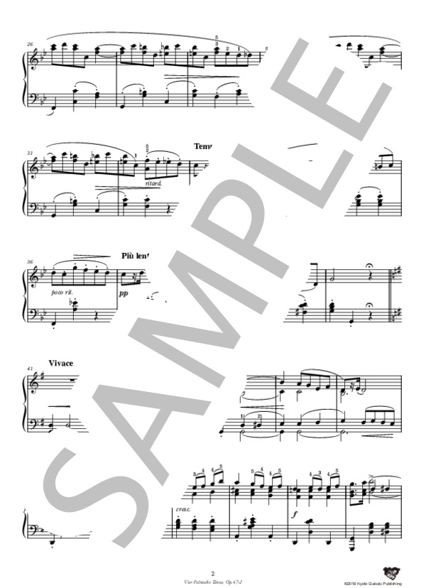 4つのポーランド舞曲 作品47 第2曲 (フランツ・クサヴァー・シャルヴェンカ) / ピアノソロ 中〜上級 - サンプル譜面 3/5