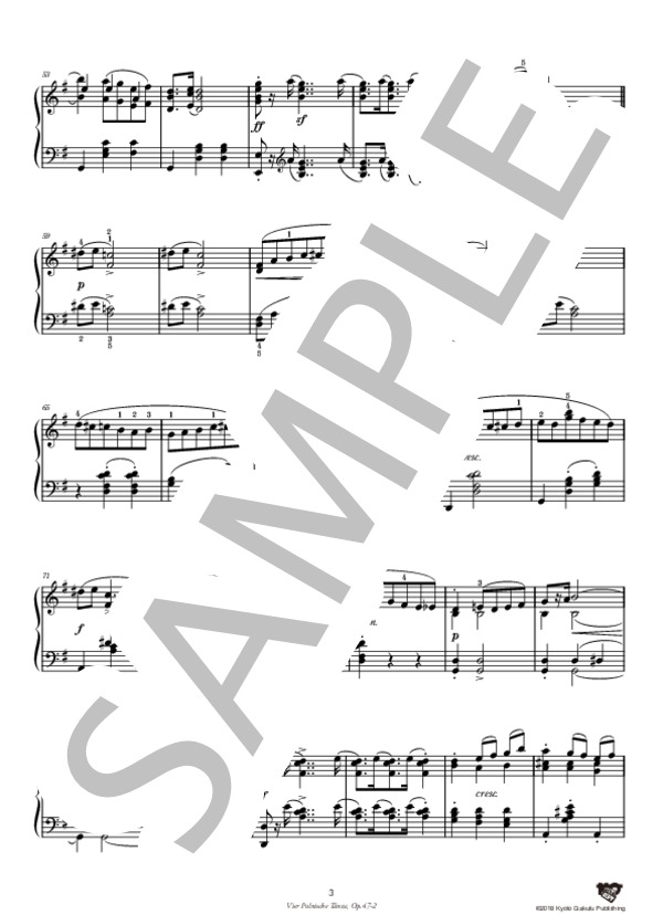 4つのポーランド舞曲 作品47 第2曲 (フランツ・クサヴァー・シャルヴェンカ) / ピアノソロ 中〜上級 - サンプル譜面 4/5