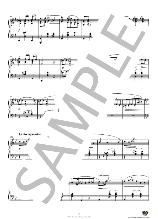 4つのポーランド舞曲 作品47 第2曲 (フランツ・クサヴァー・シャルヴェンカ) / ピアノソロ 中〜上級 - サンプル譜面 5/5