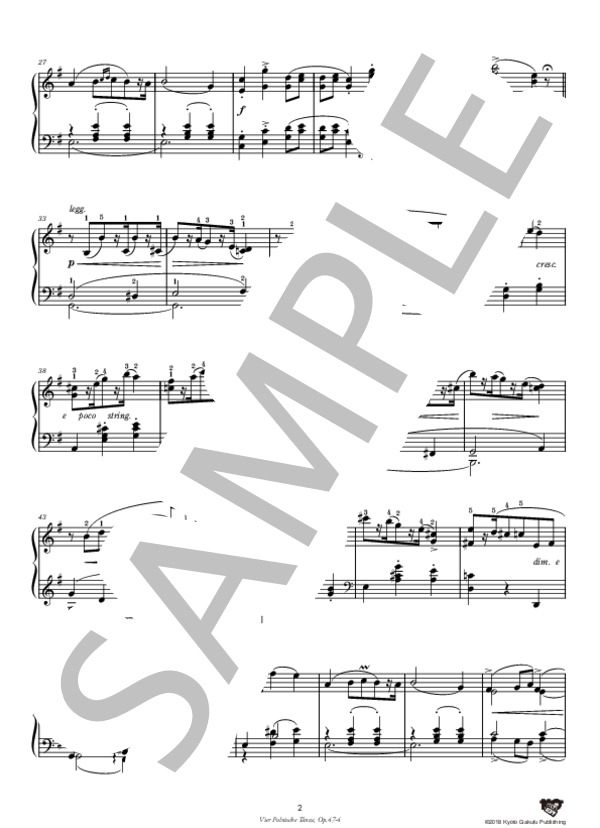 4つのポーランド舞曲 作品47 第4曲 (フランツ・クサヴァー・シャルヴェンカ) / ピアノソロ 中〜上級 - サンプル譜面 3/5