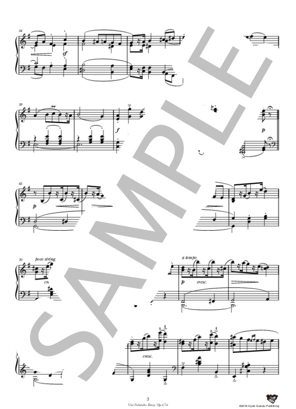 4つのポーランド舞曲 作品47 第4曲 (フランツ・クサヴァー・シャルヴェンカ) / ピアノソロ 中〜上級 - サンプル譜面 4/5