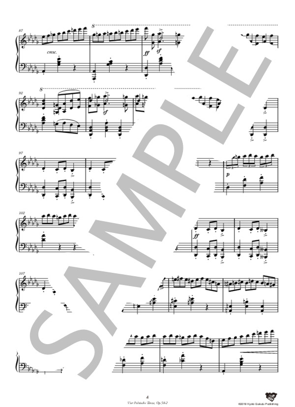 4つのポーランド舞曲 作品58 第2曲 (フランツ・クサヴァー・シャルヴェンカ) / ピアノソロ 中〜上級 - サンプル譜面 5/5