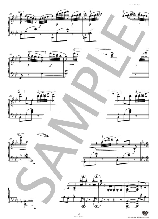 森のこだま (テクラ・バダジェフスカ) / ピアノソロ 中〜上級 - サンプル譜面 4/5